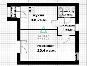 1-к квартира, вторичка, 39м2, -1/3 этаж