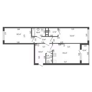3-к квартира, вторичка, 72м2, 6/25 этаж