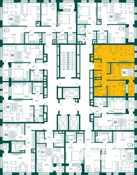 2-к квартира, строящийся дом, 54м2, 3/29 этаж