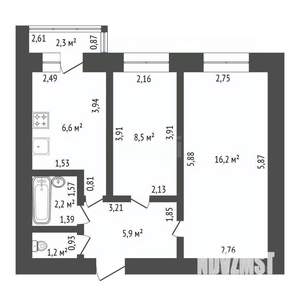 2-к квартира, вторичка, 43м2, 8/11 этаж