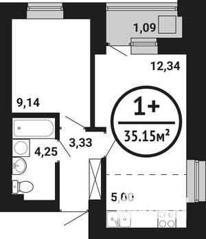 1-к квартира, вторичка, 35м2, 5/8 этаж