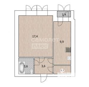 1-к квартира, вторичка, 29м2, 1/9 этаж
