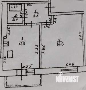 1-к квартира, вторичка, 39м2, 6/9 этаж