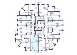 1-к квартира, строящийся дом, 44м2, 31/34 этаж