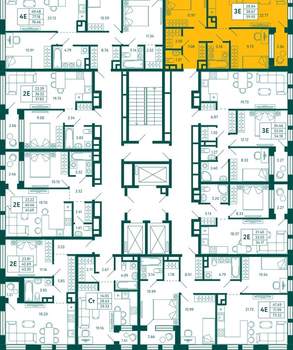 2-к квартира, строящийся дом, 60м2, 12/29 этаж