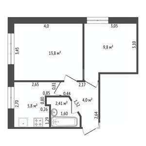 2-к квартира, вторичка, 36м2, 1/5 этаж