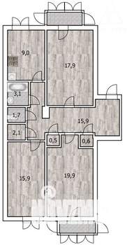 3-к квартира, вторичка, 87м2, 3/4 этаж