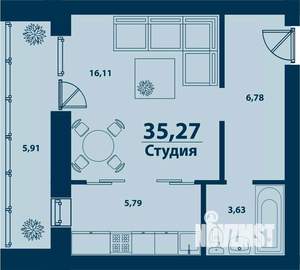 1-к квартира, вторичка, 35м2, 5/5 этаж