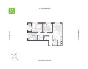 3-к квартира, вторичка, 80м2, 13/24 этаж