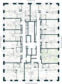 1-к квартира, строящийся дом, 42м2, 13/30 этаж