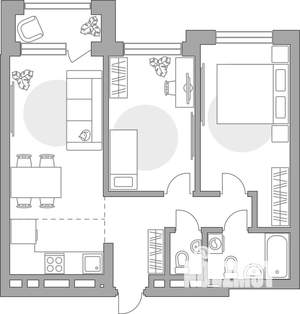 3-к квартира, строящийся дом, 64м2, 17/23 этаж