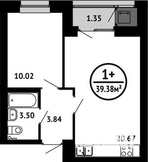 1-к квартира, вторичка, 39м2, 8/8 этаж