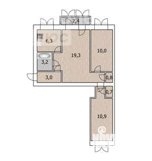 3-к квартира, вторичка, 55м2, 4/5 этаж