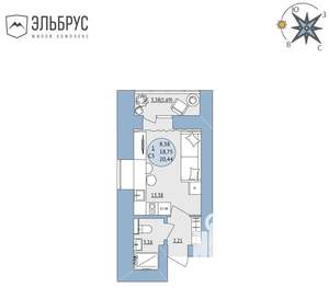 Студия квартира, вторичка, 20м2, 5/20 этаж