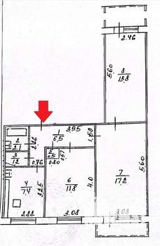 3-к квартира, вторичка, 63м2, 8/9 этаж