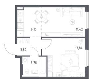 1-к квартира, вторичка, 39м2, 8/25 этаж