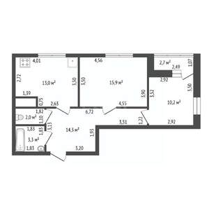 2-к квартира, вторичка, 60м2, 8/21 этаж