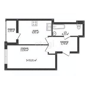 1-к квартира, вторичка, 35м2, 14/27 этаж