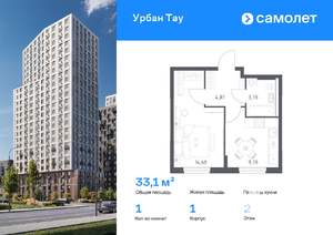 1-к квартира, вторичка, 33м2, 2/17 этаж