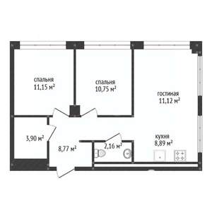 3-к квартира, вторичка, 57м2, 4/32 этаж