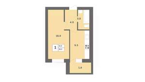 1-к квартира, вторичка, 35м2, 6/12 этаж