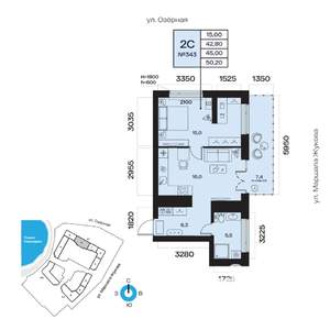 2-к квартира, вторичка, 45м2, 15/32 этаж