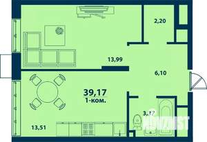 1-к квартира, вторичка, 39м2, 23/24 этаж