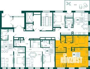 2-к квартира, строящийся дом, 66м2, 2/10 этаж