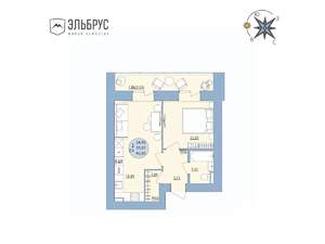 2-к квартира, вторичка, 43м2, 17/20 этаж