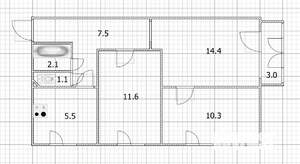 3-к квартира, вторичка, 52м2, 4/5 этаж