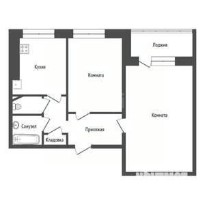 2-к квартира, вторичка, 43м2, 2/10 этаж