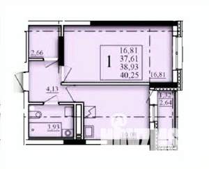 1-к квартира, строящийся дом, 39м2, 10/25 этаж