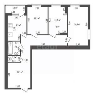 3-к квартира, вторичка, 78м2, 9/9 этаж