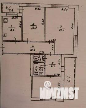 3-к квартира, вторичка, 76м2, 7/9 этаж
