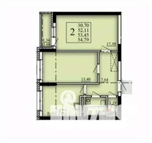 2-к квартира, вторичка, 53м2, 8/21 этаж