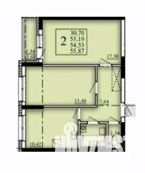 2-к квартира, строящийся дом, 55м2, 2/25 этаж