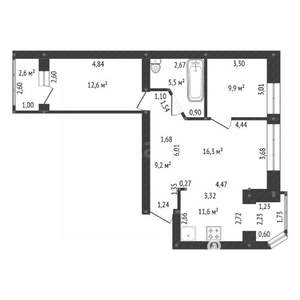 3-к квартира, вторичка, 70м2, 7/9 этаж