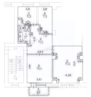 3-к квартира, вторичка, 64м2, 3/4 этаж