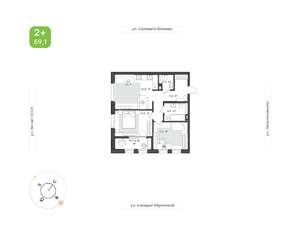 2-к квартира, вторичка, 59м2, 9/12 этаж