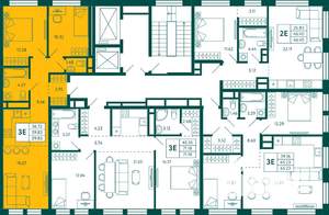 2-к квартира, строящийся дом, 60м2, 6/10 этаж