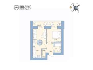 2-к квартира, вторичка, 43м2, 18/20 этаж
