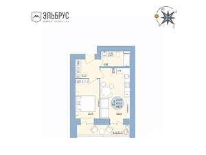2-к квартира, вторичка, 41м2, 16/20 этаж