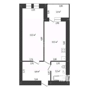 1-к квартира, вторичка, 35м2, 5/15 этаж