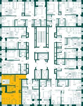 1-к квартира, строящийся дом, 43м2, 4/29 этаж