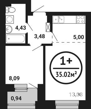 1-к квартира, вторичка, 35м2, 3/8 этаж