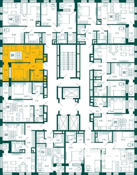 1-к квартира, строящийся дом, 38м2, 20/27 этаж