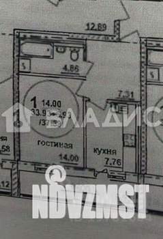 1-к квартира, вторичка, 34м2, 17/24 этаж