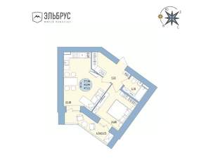 2-к квартира, вторичка, 47м2, 17/20 этаж