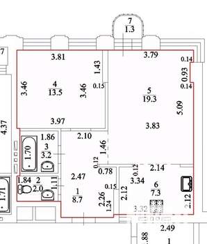 2-к квартира, вторичка, 54м2, 8/25 этаж