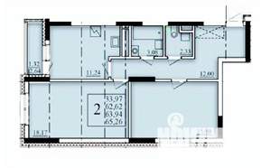 2-к квартира, строящийся дом, 64м2, 16/25 этаж